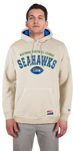 SEATTLE SEAHAWKS New Era Cap NFL 3rd Down Hooded Pullover Classic Stone Official Team Color Unisex XL