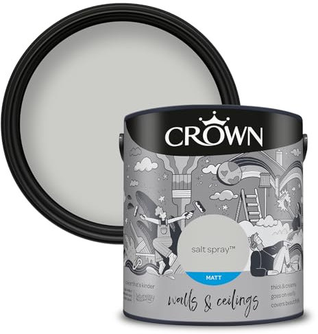 Crown Walls & Ceilings Matt Emulsion Paint, Size 2.5L, Salt Spray