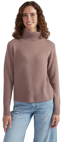 Style & Republic Damen Rollkragenpullover aus 100% Kaschmir, Regular-Passform, stilvoller Premium-Cashmere-Strickpullover für Herbst und Winter, rosa L