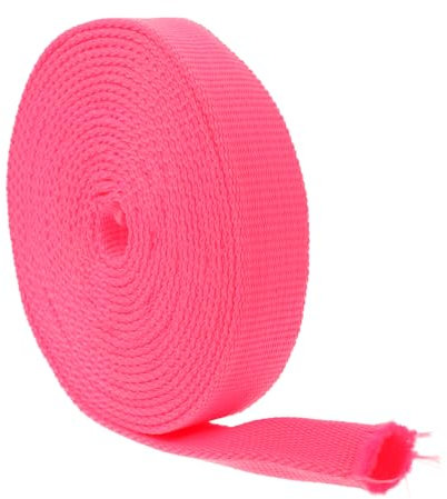 Kacperek - Gurtband Polypropylen - 50 Meter Länge - Stark für DIY Abschleppseile und Gepäckgurt - Gewebeband - Gurtbänder für Taschen, Rucksack Band, Gürtel - Breite 25mm - Rosa Neon