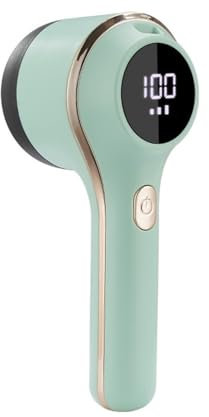 Fabric Shaver,3-Speeds Adjustable Sweater Defuzzer Rechargeable with Digital Display & 6 Leaf Blades for Clothes Blanket Sweater Furniture Fuzz Couch