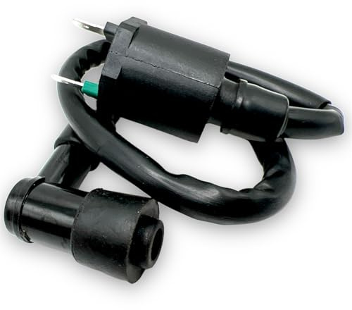Red Circles Pit Bike Ignition Coil & HT Lead (Type 2) - 12V, 2 Spade Connector Type - Reliable Replacement for Pit Bikes - Check Our Shop Listings for Other Coil Types Available