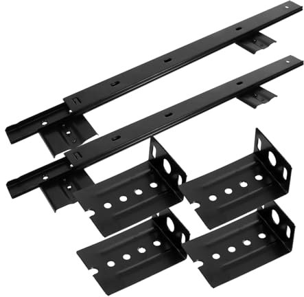 jojofuny 1 Set Computer Keyboard Slide Rail Keyboard Tray Slides Drawer Stoppers for Dresser Under Desk Tray Keyboard Center Mount Drawer Slides Cabinet Drawer Slides Drawer Track Steel