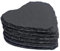 Heart Shaped Natural Slate Coasters, Black Rock Plates