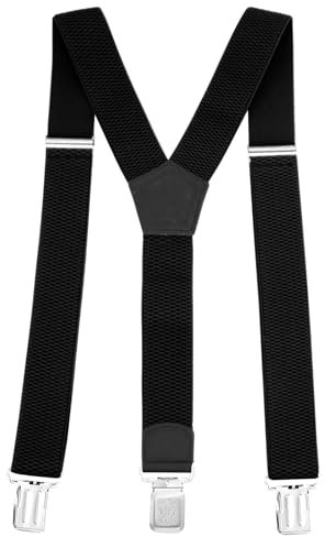 GLAMEXX24 Bretelle da Uomo, Bretelle a Forma di Y con 3 Forte Clip, Larghe 4cm, Regolabile per Uomini e Donne Camicie Abiti, Feste, Affari