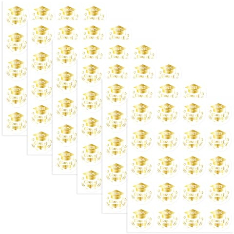 120St Aufkleber für die Klasse von 2025, 2025 Umschlagsiegel Abschlussetiketten Gold Abschluss Aufkleber Partygeschenke, für College High School Absolventen Geschenkdekoration (Stil 2)