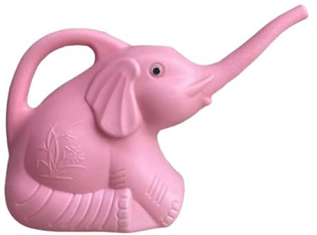 LOVIVER 2L Arrosage en Forme d'Éléphant, Plante Arroser avec Bec Long Anti-Éclaboussure, Arrosoir de Jardin en Plastique Léger avec Poignée Ergonomique, Idéal pour Jardin/Balcon/Intérieur, Rose