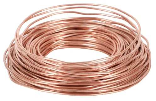 Reiner Kupferdraht, Ø 0.5/0.8/1/1.5/2/2.5/3mm Blanker T2 Kupferdraht, 500g Kupferspule für Gartenarbeit, Reiner Kupferkabel für Elektrotechnik und DIY Handwerk (2,5mm-11,5m)