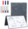 A5 Mini Whiteboards, Tragbares löschbares Whiteboard mit 3 Farbstiften,Mini Portable Folding Small whiteboard,mit PU-Cover und Wischtuch, grau