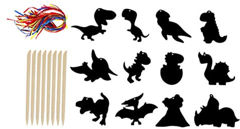 Supvox Kratzbuch Mit Dinosaurier-motiven Rubbelpapier Für Junge Mädchen Dinosaurier Party-zubehör Junge Mädchen-kratzpapier-bögen