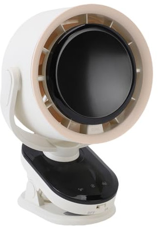 Asixxsix Ventilador Circulador de Aire Portátil con Pinza, Ventilador Oscilante Automático con Pantalla Digital LED, 100 ajustes de velocidad, USB recargable ventilador de refrigeración