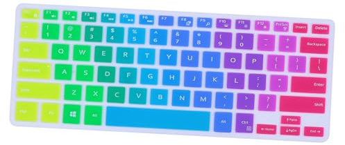NUOBESTY Silicone Keyboard Protector Cover for 13.3 Inch Laptop 7000 7370 Series, Rainbow Color Thin Keyboard Skin Dustproof Film for Portable Computer Use