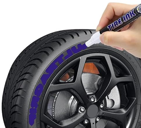 M.A.D MYLDAN AUTO DESIGN Car Tyre Paint Marker – Durable Waterproof White Ink Pen for Rubber & Wheel Lettering (Purple)