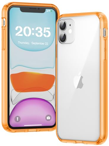 Voyahülle Hülle für iPhone 11 Hülle, Anti-Vergilbung Transparent Handyhülle Stoßfest Schutzhülle, Premium Kratzfeste Case für iPhone 11 - Orange