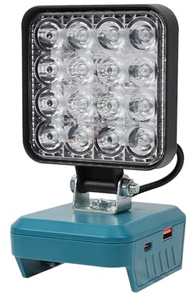 Cordless LED Work Light for Bosch 18V Battery – Rechargeable Jobsite Floodlight with USB-C & USB Ports | Portable for Repairs, Camping, Fishing & Emergencies (Battery Not Included)