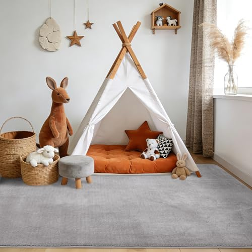 Novalife Teppich Kurzflor Teppich für Wohnzimmer,Weich Waschbarer & Anti-Rutsch Modern Shaggy Carpet für Schlafzimmer, Kinderzimmer