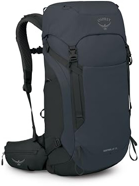 Osprey Kestrel LT 35L Herren Rucksack - Leichte Wander- & Campingtasche mit wasserdichtem Regenschutz, Schwarz