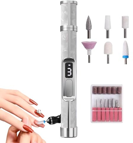 Elektrische Nagelfeile,Tragbarer 3-Geschwindigkeit Schleifer | Kompakter Gel Nagelentferner - Zum Formen, Kürzen, Nagelhaut & Dicke Nägel, Für Frauen Männer & Salon