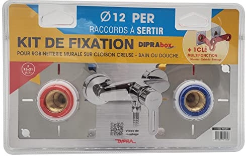DIPRA 731232 Box per Tubo per, a crimpare, Diametro 12 mm, Uscita Doppio Raccordo F15/21, Rosso