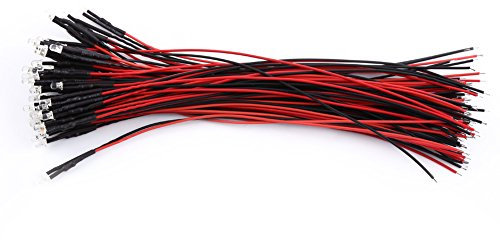 LED Diode Verkabelt 50Pcs 3/5/10mm Vor-Verdrahtete Runde Wasser Freie Emittierende Diode LED-Lichter DC 9-12V(3mm-BlauE