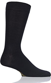 SockShop Mens Colour Burst Plain Bamboo Socks with Smooth Toe Seams Pack of 1 Back in Black 6-11