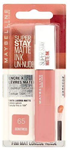 Maybelline Rossetto opaco liquido - lunga tenuta - Superstay Matte Ink - Tonalità Seductress (65), 5 ml