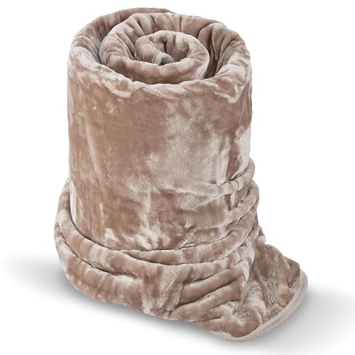 Rapport Home Luxury Dyed Mink Throw Blanket (150 x 200 cm) Latte