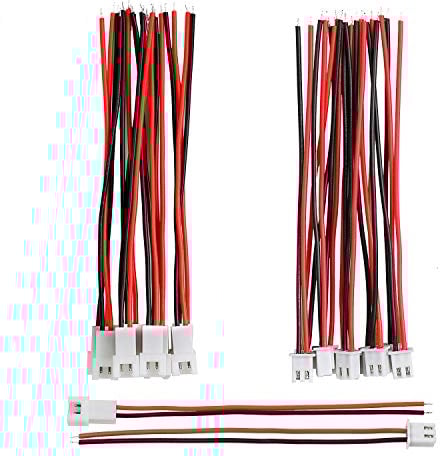 Hyber&Cara 20 Pair JST XH 2.54 mm 2 Pin Male and Female Micro Connector Plug with 10cm 24 AWG Electrical Wire Silicone Insulated