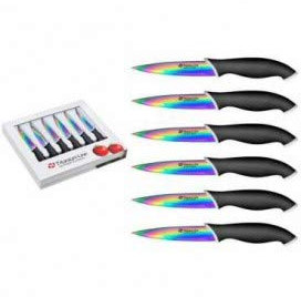 A.K TRADING Couteau de Cuisine Steak 10 CM REVETEMENT Titane X6 Code 3002