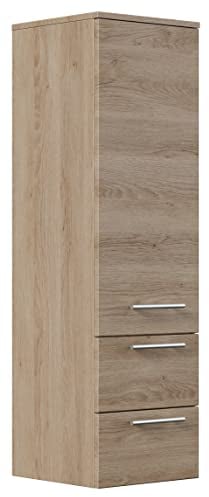 emotion Hochschrank 120 cm Eiche hell seidenglanz mit Glaseinlagen