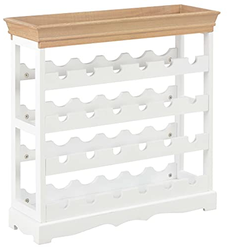 vidaXL Armoire à Vin Porte-Bouteille Stockage des Vins Casier à Bouteilles Cave à Vin Etagère à Vin Meuble à Vin Salon Salle à Manger Blanc MDF