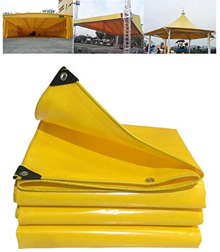 LIUXIUER Yellow Heavy Duty Tarpaulin, 0.51MM Thickness Waterproof Tarpaulin Wear-Resistant/Strong Sunscreen/Anti-UV/Tarpaulin Waterproof Heavy Duty,600G/㎡,2X3M(6.56X9.84ft)