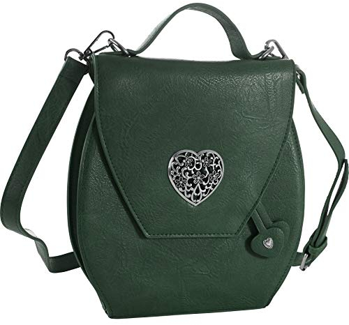 dressforfun 900652 Damen Trachten Handtasche Herzmadl, Schicke Trachtenhandtasche in Lederoptik (Grün| Nr. 303274)