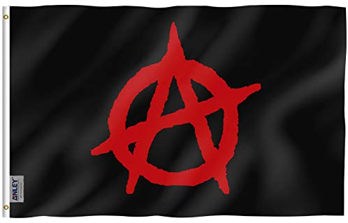 ANLEY Fly Breeze 3x5 Fuß Anarchie Flagge - Lebendige Farbe und UV-Lichtechtheit - Leinwandkopf und doppelt genäht - Arnachism Bewegung Flags Polyester mit Messing Ösen 3 X 5 Ft