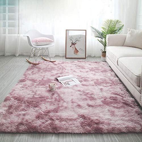 Teppiche für Wohnzimmer Shaggy Teppich Wohnzimmer Flauschig Teppiche Schlafzimmer Modern Langflor Wohnzimmer Teppiche Hochflor Teppiche teppich anti rutsch unterlage (Lila weiß, 185 * 185 cm)