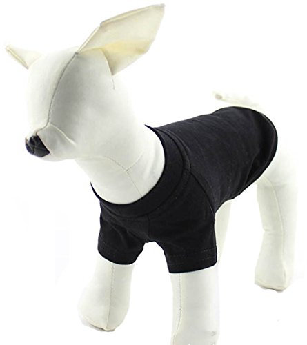 Baumwolle T-Shirt Einfarbig für Mittlere und Große Hunde Sommer Jersey Hundekostüm Bequeme Pullover Frühling Herbst Pulli Atmungsaktiv Hunde Polo Tops Hundemantel (4XL, schwarz)