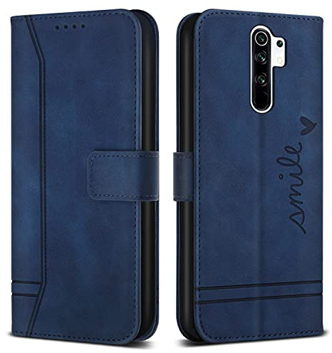 Bravoday Hülle für Xiaomi Redmi Note 8 Pro, PU Ledertasche Handyhülle Flip Schutzhülle Kompatibel mit Xiaomi Redmi Note 8 Pro, mit Kartenfäch & Kickstand, Blau