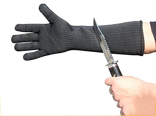 38CM Verdickte Schnittschutzhandschuhe der Klasse 5 Für den Außenbereich, Anti-Schnitt-verschleißfeste Arbeitsversicherung Anti-Messer-Schnitt-Stahldraht-Anti-Stich-Handschuhe, EN388 (5 Paar)