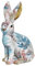 Fiorky Statue de jardin en résine - Sculpture de lapin - Décoration pour la maison, le jardin - Décoration extérieure - Pour cour, terrasse, maison, bureau