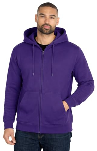Style It Up Adults Unisex Mens Ladies Full Zip Hoodies Womens Fleece Sweatshirt Plain Top (Purple, Medium)
