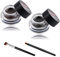 Vesaneae 2 Farben Eyeliner, Gel Eyeliner Wasserfeste,Langanhaltendes Creme Eyeliner Gel,Lidstrich Creme,Wischfestes Eyeliner, Professional Eye Liner mit 2 Eyeliner-Pinseln Kosmetik, Augen-Make-up-Set