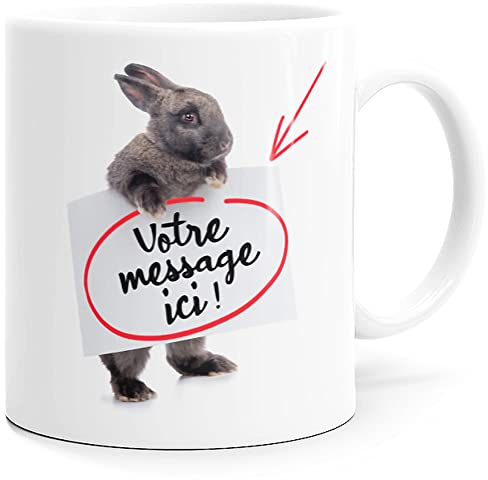 Mug Personnalisable Lapin Je T’Aime Humour Tasse Message drôle Personnalisé Prénom Amour. Idée Cadeau Original Ami Femme Homme Enfant Amoureux Collègue Copain Copine Anniversaire St Valentin Noël.