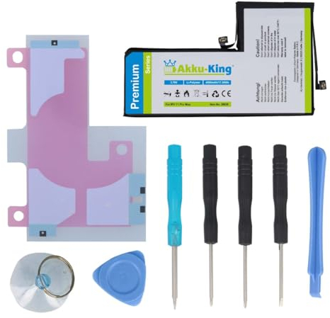 Power-Akku kompatibel mit Apple iPhone 11 Pro Max - Li-Polymer 4580mAh - mit Öffnungswerkzeug/Klebestreifen (611mAh mehr)