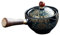 perfk 360 Degree Rotation Tea Kettle,Removable Handheld Tea Dispenser,Porcelain Side Handle Tea Maker for Restaurant,Travel Outdoor Party Office, Dark Blue