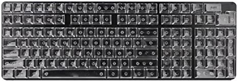 Keycaps de Clavier Mécanique, 132 Touches Keycaps de Clavier Mécanique, Hauteur Transparente Ergonomique DIY Clear Keycaps, pour 61 62 64 68 84 87 104 108 Touches Clavier Mécanique (Lettres Noires