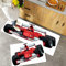 Küchenteppich Teppich Läufer Küchenläufer 2 Stück rutschfest,Autos, Formel-Rennwagen mit dem Fahrer Automobil Motorsport Thema Starker Motor, Rot Schwa, Waschbar für Flur Küche 40 x 100 cm+40 x 60 cm