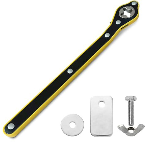 TONDA Clé à cliquet pour cric de voiture à économie de main-d'œuvre pour cric ciseau, clé pivotante à 360 degrés pour cric de pneu, bouton avant et arrière