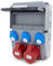 ELS Elektrotechnika Stromverteiler Wandverteiler 3x230V Schuko + CEE 16A + CEE 32A, Baustromverteiler für Innen/Außen, Werkstätten und Fabriken, Schaltschrank zur Bestückung mit modularen Geräten IP44