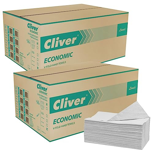 Cliver Ökologische, einlagige Falthandtücher, weiße Papiertücher 8000 Stück