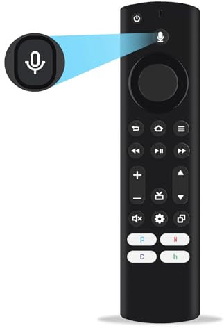 Replacement Voice Remote for Insignia, Toshiba, Pioneer, AMZ Omni, AMZ 4-Series Smart TVs, Smart TV Stick(Lite, 2nd Gen, 3rd Gen,4K Max),L5B83G/H, 4 Shortcut Buttons for NTFLX, Pri-Video, DSNY+, HLU